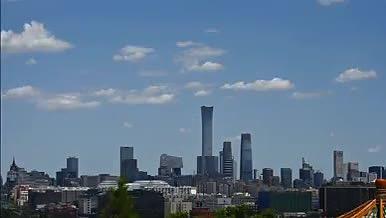 北京CBD蓝天白云建筑延时拍摄视频的预览图